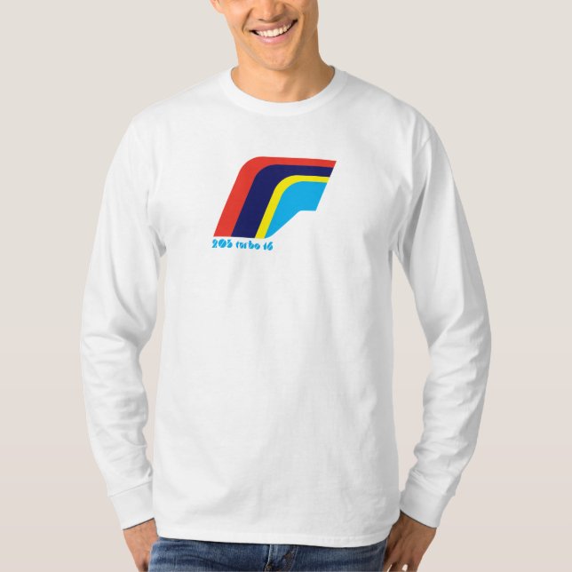 Camiseta Símbolo del coche del músculo Peugeot 205 Turbo Ra (Anverso)