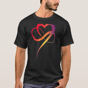 Camiseta Símbolo del corazón colorido amor Rótulo infinito