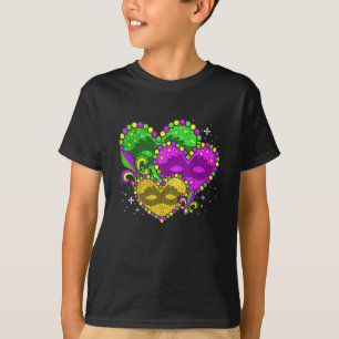 Camiseta Símbolo del corazón de Mardi Gras Fleur-de-lys Mar