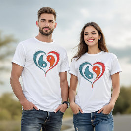 Camiseta Símbolo del corazón de Yin Yang - Diseño artístico