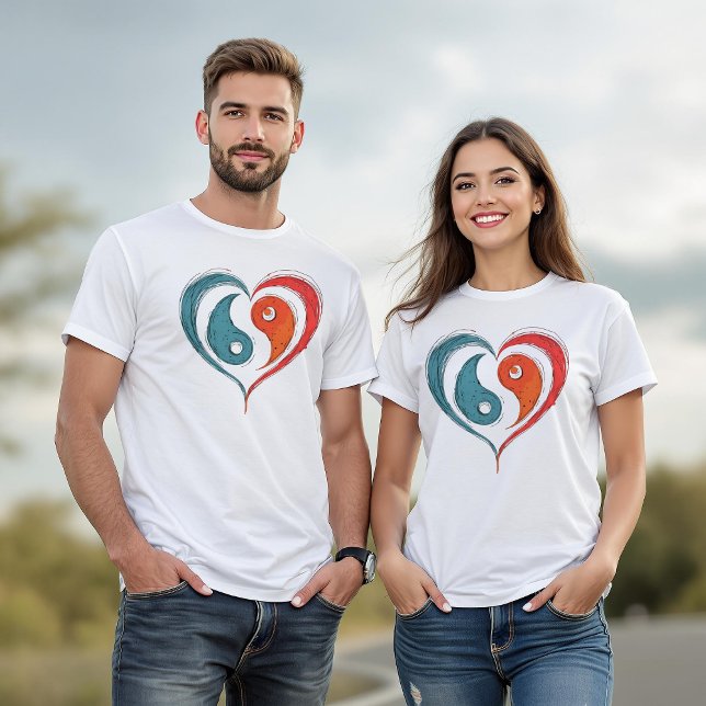 Camiseta Símbolo del corazón de Yin Yang - Diseño artístico (Subido por el creador)