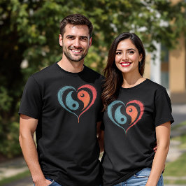 Camiseta Símbolo del corazón de Yin Yang - Diseño artístico