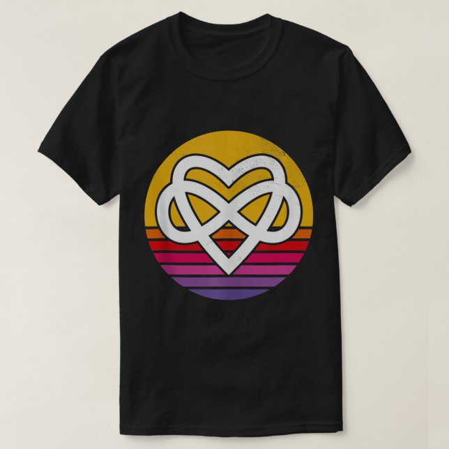 Camiseta Símbolo del corazón poliamorista infinito - retro  (Diseño del anverso)