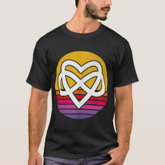 Camiseta Símbolo del corazón poliamorista infinito - retro 
