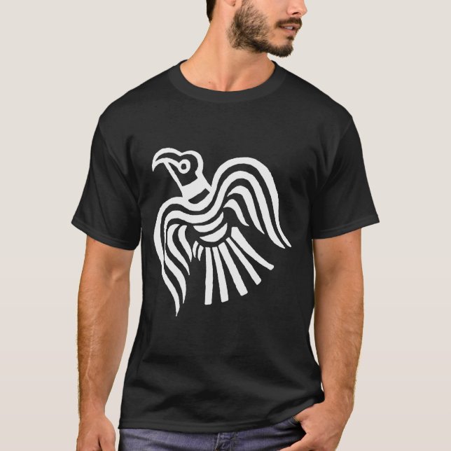 Camiseta Símbolo del cuervo de la bandera de Viking