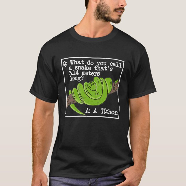 Camiseta Símbolo del Día Pi de la Serpiente de Python Math  (Anverso)