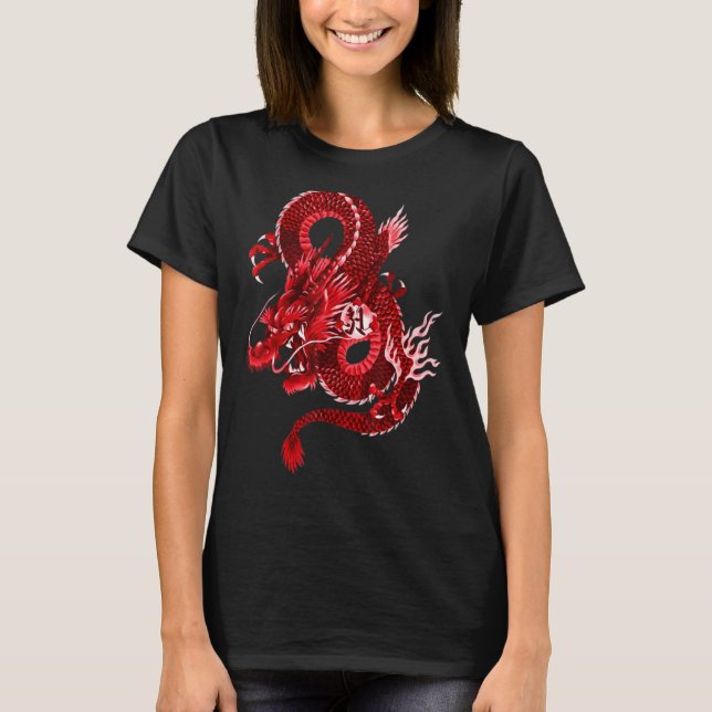 Camiseta Símbolo del dragón chino tradicional del poder (Anverso)