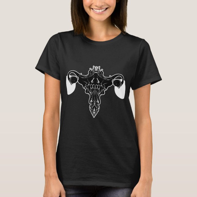 Camiseta Símbolo del feminismo útero Metalizado de la muert (Anverso)