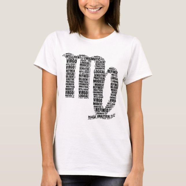 Camiseta Símbolo del horóscopo del virgo en una nube de la (Anverso)