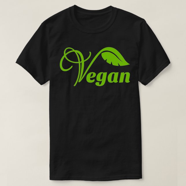 Camiseta Símbolo del logotipo de hojas veganas (Diseño del anverso)
