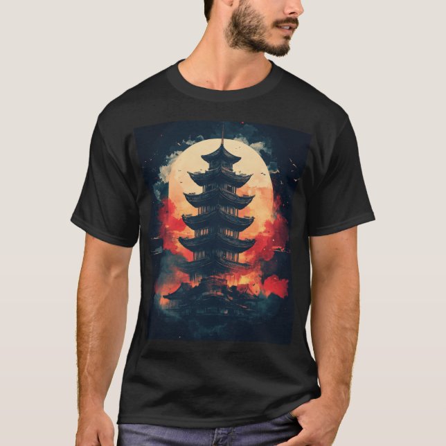 Camiseta Símbolo del logotipo Pagoda1 Arte digital (Anverso)