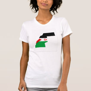 Camiseta símbolo del mapa de la bandera del país del oeste
