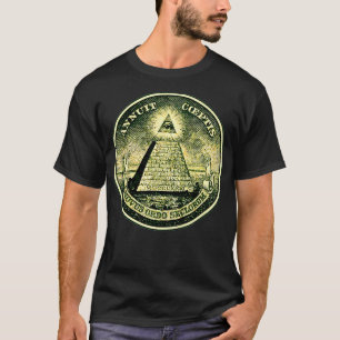Camiseta Símbolo del ojo alicino del dólar pirámide masónic