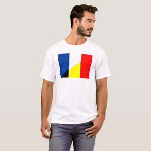 Camiseta símbolo del país de la bandera de francia de bélgi