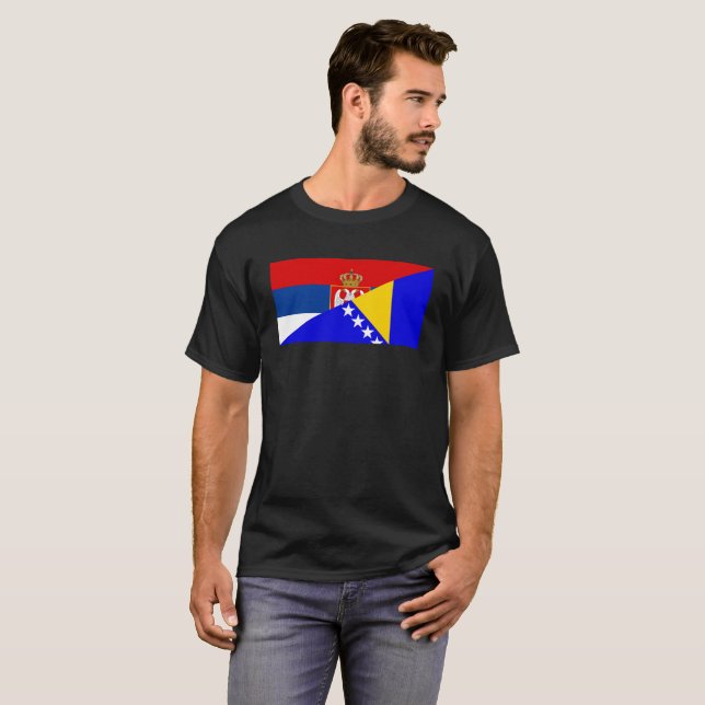 Camiseta símbolo del país de la bandera de Serbia Bosnia y (Anverso completo)