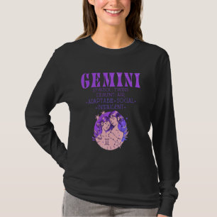 Camiseta Símbolo del Rótulo Gemini Zodiac May June Birday G