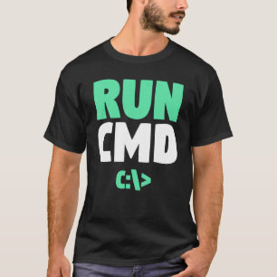 Camiseta símbolo del sistema del programador del equipo Eje