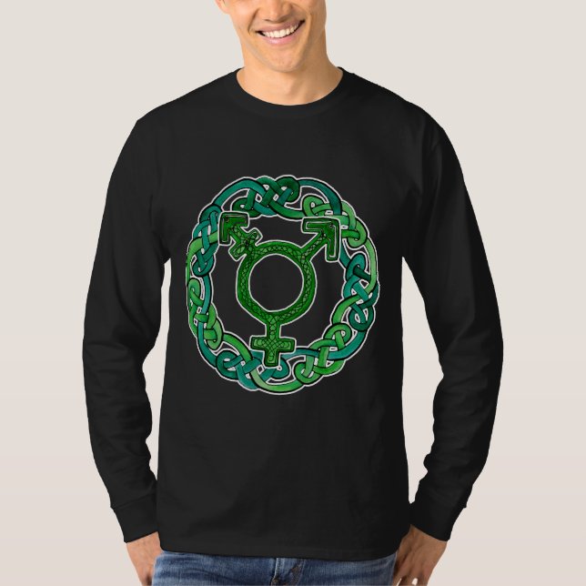 Camiseta Símbolo del transexual de Knotwork del Celtic (Anverso)