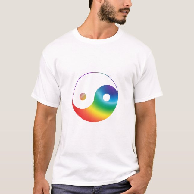 Camiseta Símbolo del Yin Yang Arcoíris (Anverso)