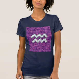 Camiseta Símbolo del zodiaco del acuario en el camuflaje