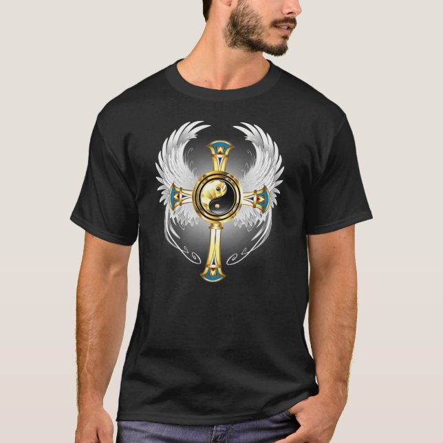 Camiseta Símbolo Devine Egyptian Gold Yin Yang (Anverso)