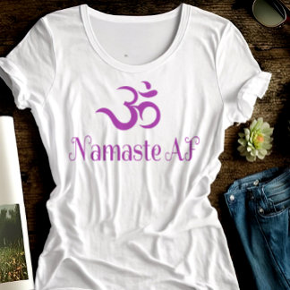 Camiseta Símbolo divertido morado OM Namaste AF Guay Fun Yo