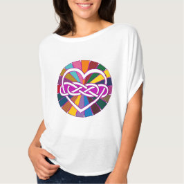Camiseta Símbolo doble corazón infinito colorido brillo