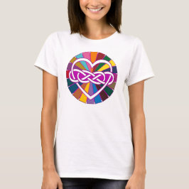 Camiseta Símbolo doble corazón infinito colorido brillo