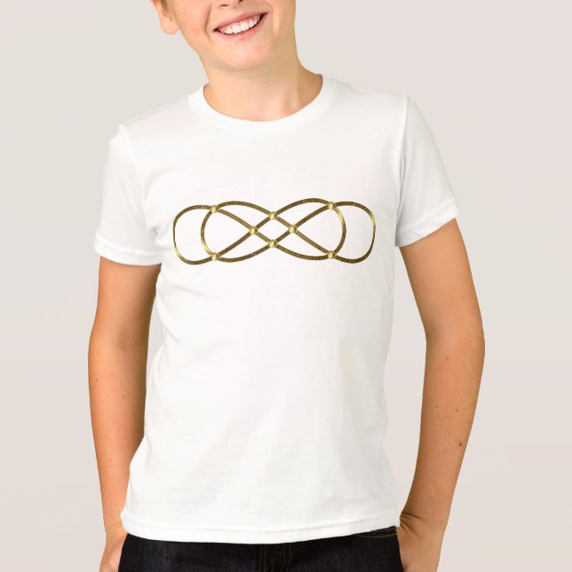 Camiseta Símbolo doble Infinito - Oro Antiguo (Anverso)