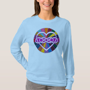 Camiseta Símbolo doble Infinity Brillo colorido del corazón