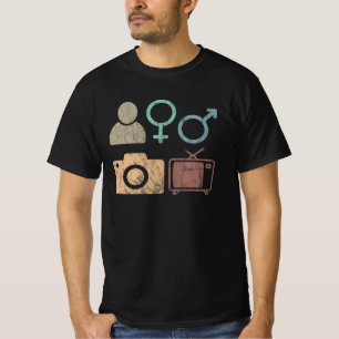 Camiseta Símbolo e icono de la televisión con cámara de hom