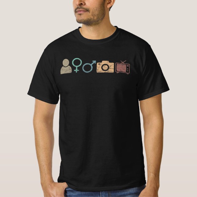 Camiseta Símbolo e icono de la televisión con cámara de hom (Anverso)