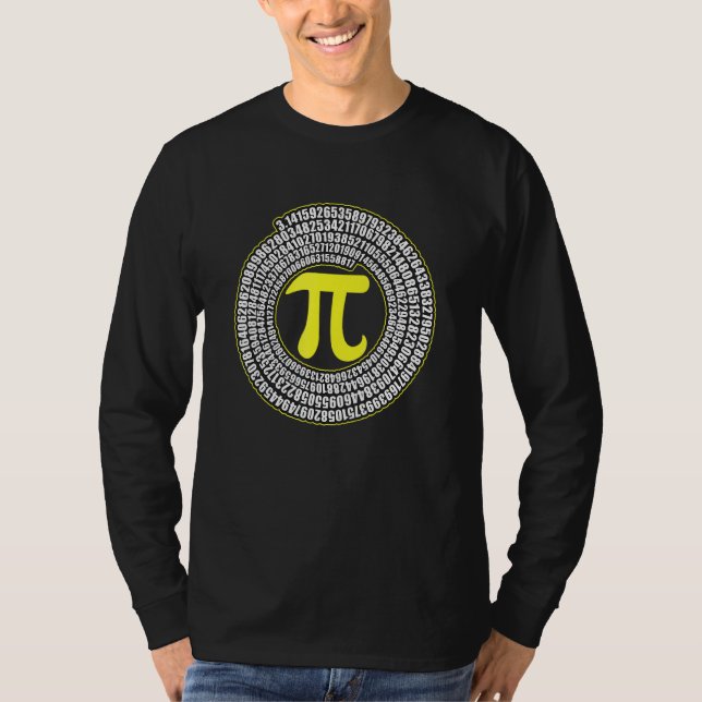 Camiseta Símbolo espiral Pi matemática infinito número irra (Anverso)