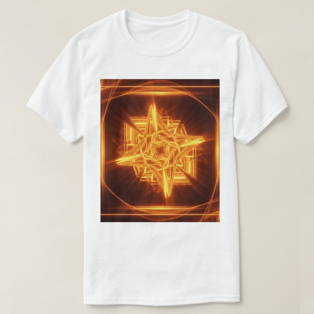 Camiseta símbolo estrela dourada de fogo (Diseño del anverso)