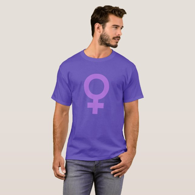 Camiseta Símbolo femenino de poder Chica púrpura (Anverso completo)