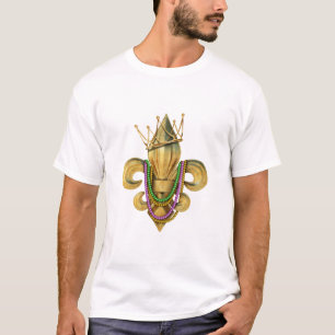 Camiseta Símbolo Fleur de Lis de la realeza de Mardi Gras c