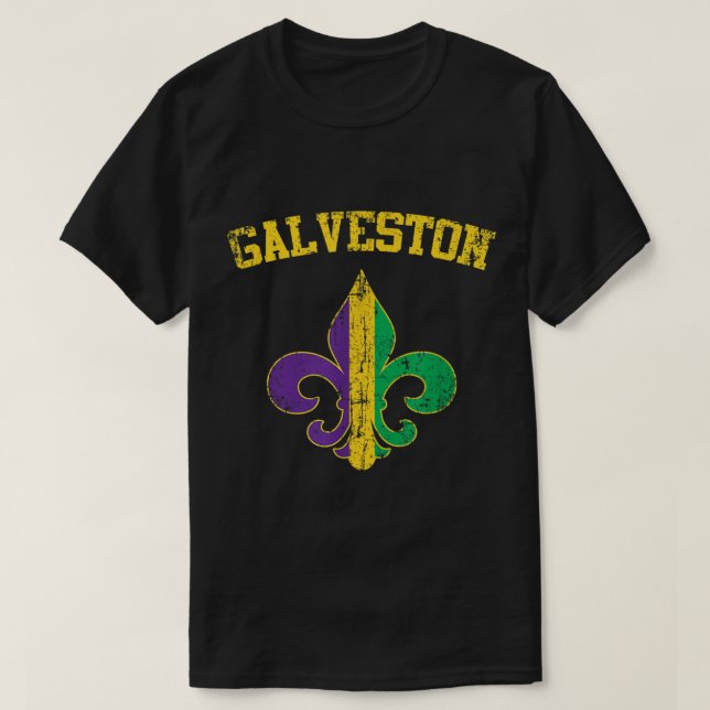 Camiseta Símbolo Galveston Texas Mardi Gras Fleur De Lis (Diseño del anverso)