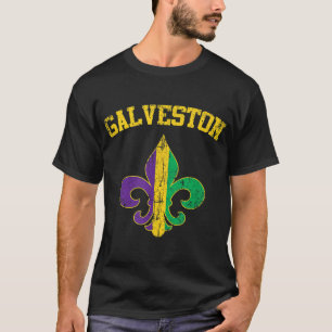 Camiseta Símbolo Galveston Texas Mardi Gras Fleur De Lis