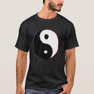 Camiseta Símbolo Glitch Yin y Yang Taoísmo Budismo Chino