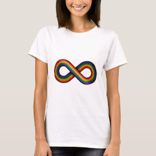 Camiseta Símbolo infinito con bandera arcoiris del orgullo 