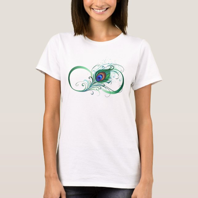 Camiseta Símbolo infinito con pluma de pavo real (Anverso)