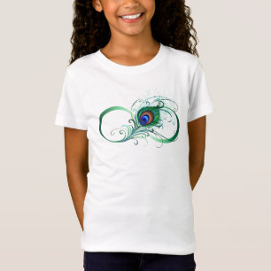 Camiseta Símbolo infinito con pluma de pavo real