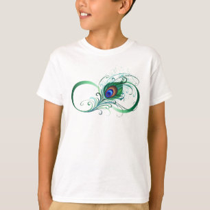 Camiseta Símbolo infinito con pluma de pavo real
