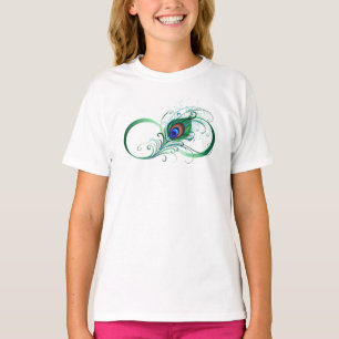 Camiseta Símbolo infinito con pluma de pavo real