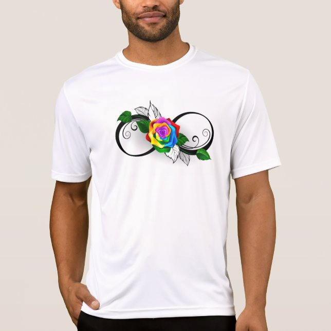 Camiseta Símbolo infinito con Rosa arcoiris (Anverso)
