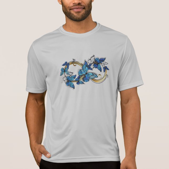 Camiseta Símbolo infinito de mariposas Morpho azules (Anverso)