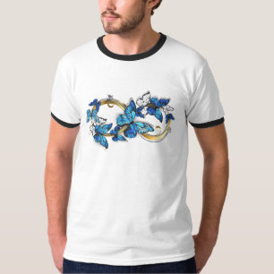 Camiseta Símbolo infinito de mariposas Morpho azules