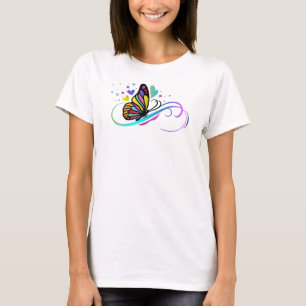 Camiseta Símbolo infinito y mariposas monarcas para autismo