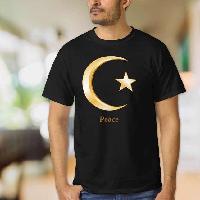 Camiseta Símbolo islámico (Customize with your text. The crescent moon and star are a symbol of Islam. )