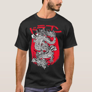 Camiseta Símbolo japonés de dragón estético kanji japonés r